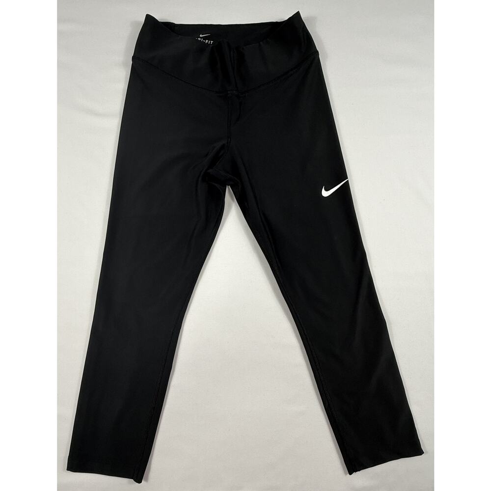 Nike Dri Fit Power Epic Run Cropped leggings Running Tights Black Womens S